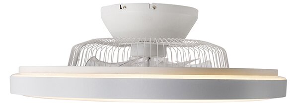 Stropní ventilátor bílý s hvězdným efektem 60 cm vč. LED stmívatelný s dálkovým ovládáním - Climo