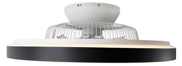 Stropní ventilátor černý s hvězdným efektem 60 cm vč. LED stmívatelný s dálkovým ovládáním - Climo