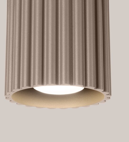 Stropní svítidlo Aura, 1x tmavěbéžové hliníkové stínítko, (10 cm)