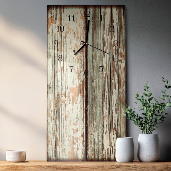 Skleněné hodiny vertikální Dřevěná stěna zsppc-30x60-00183327