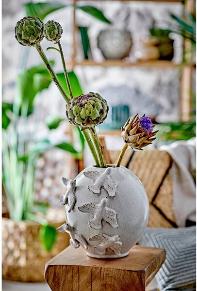 Krémová váza z kameniny (výška 25 cm) Abira – Bloomingville