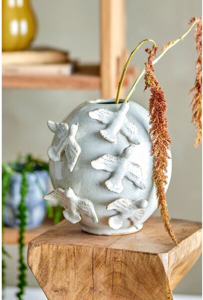 Krémová váza z kameniny (výška 25 cm) Abira – Bloomingville