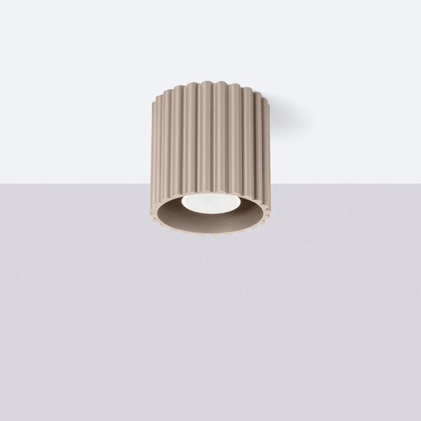 Stropní svítidlo Aura, 1x tmavěbéžové hliníkové stínítko, (10 cm)