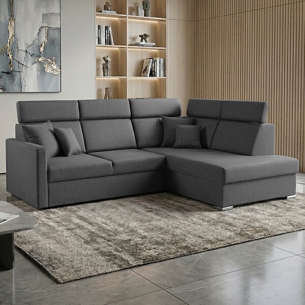 Sedací souprava SLIM XL | 238x180 cm | pravá | rozkládací + úložný prostor | letto 97 grafitová EASY CLEAN