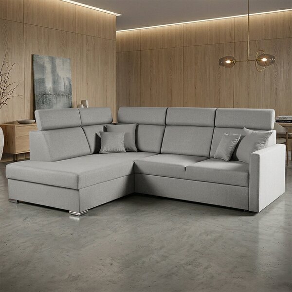 Sedací souprava SLIM XL | 180x238 cm | levá | rozkládací + úložný prostor | letto 80 šedá EASY CLEAN