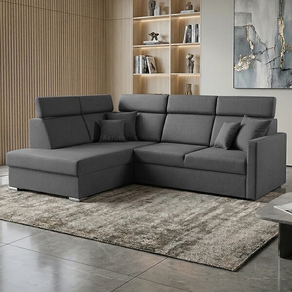 Sedací souprava SLIM XL | 180x238 cm | levá | rozkládací + úložný prostor | letto 97 grafitová EASY CLEAN