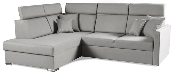 Sedací souprava SLIM XL | 180x238 cm | levá | rozkládací + úložný prostor | letto 80 šedá EASY CLEAN