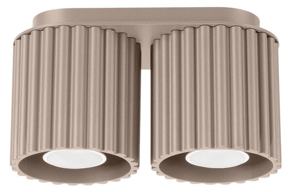 Stropní svítidlo Aura, 2x tmavěbéžové hliníkové stínítko, (10 cm)
