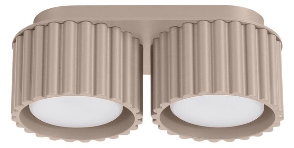 Stropní svítidlo Aura, 2x tmavěbéžové hliníkové stínítko, (6 cm)