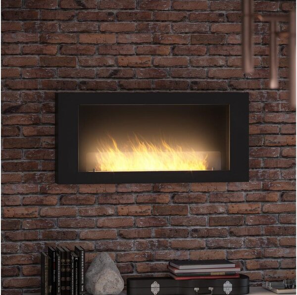 InFire - Nástěnný BIO krb 120x56 cm 3kW černá