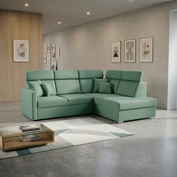 Sedací souprava SLIM XL | 238x180 cm | pravá | rozkládací + úložný prostor | letto 75 mintová EASY CLEAN