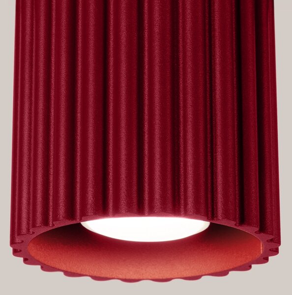 Stropní svítidlo Aura, 1x bordó hliníkové stínítko, (10 cm)