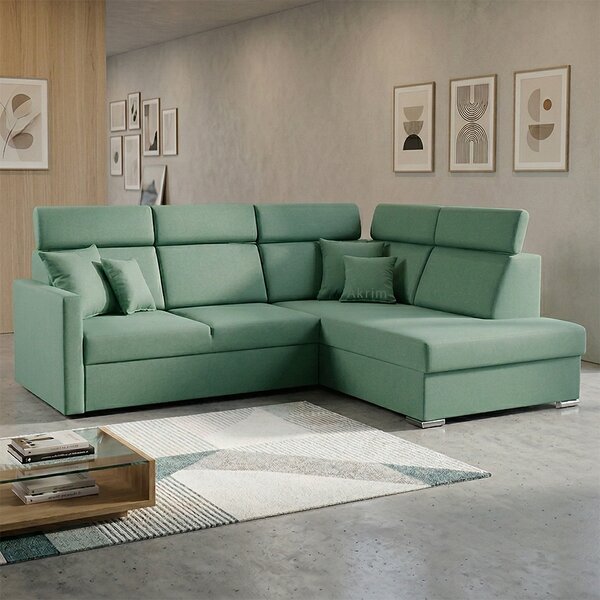Sedací souprava SLIM XL | 238x180 cm | pravá | rozkládací + úložný prostor | letto 75 mintová EASY CLEAN