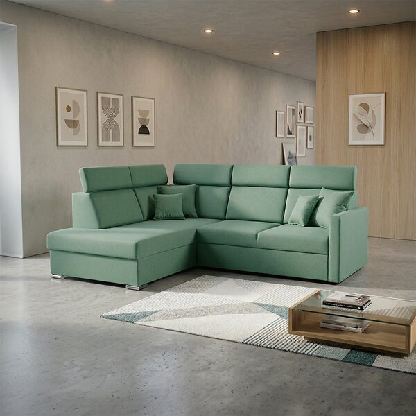Sedací souprava SLIM XL | 180x238 cm | levá | rozkládací + úložný prostor | letto 75 mintová EASY CLEAN