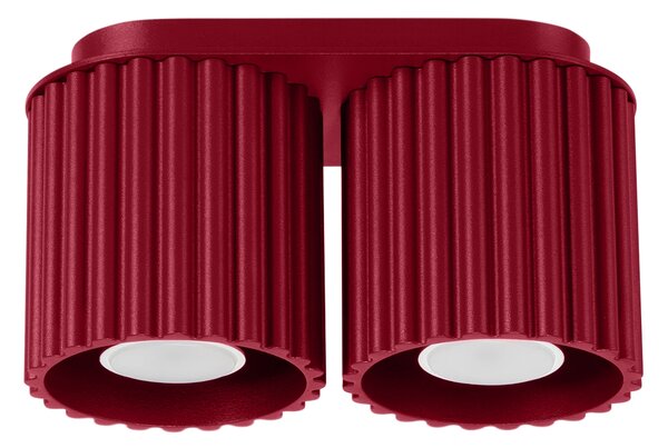 Stropní svítidlo Aura, 2x bordó hliníkové stínítko, (10 cm)