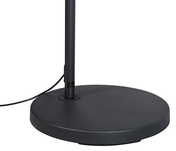 Moderní oblouková lampa černá s černým látkovým stínítkem - Arc Basic