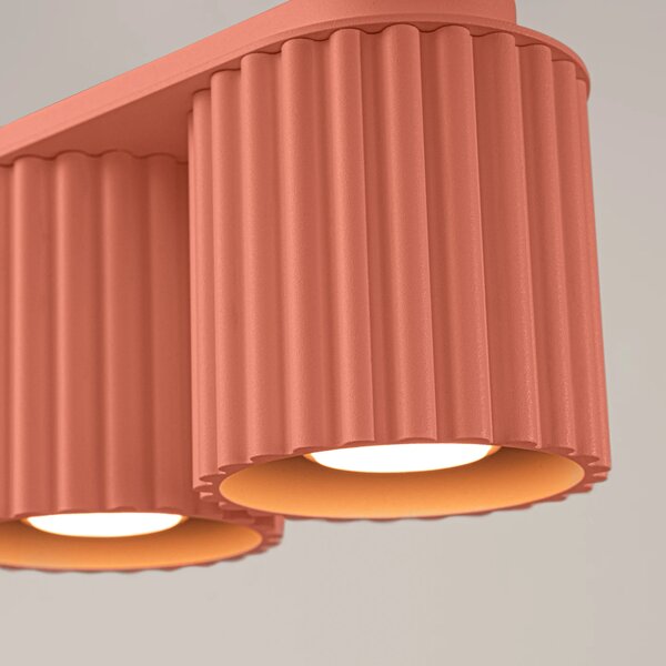 Stropní svítidlo Aura, 2x růžové hliníkové stínítko, (10 cm)