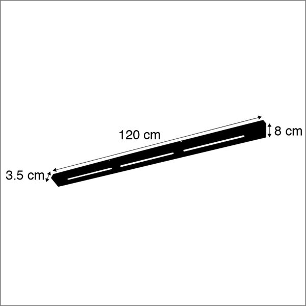 Stropní lišta černá 120 cm pro 2