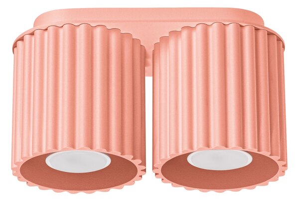 Stropní svítidlo Aura, 2x růžové hliníkové stínítko, (10 cm)