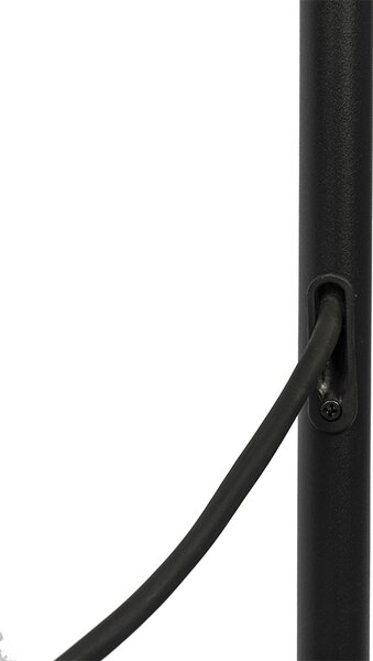Venkovní stojací lampa černá s bílým stínítkem IP65 25 cm - Virginia
