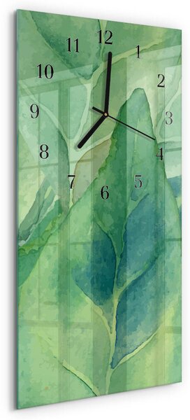 Skleněné hodiny vertikální Listy zsppc-30x60-00184958