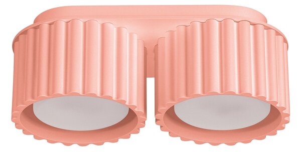 Stropní svítidlo Aura, 2x růžové hliníkové stínítko, (6 cm)