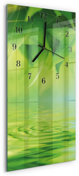 Skleněné hodiny vertikální Listy zsppc-30x60-00170975