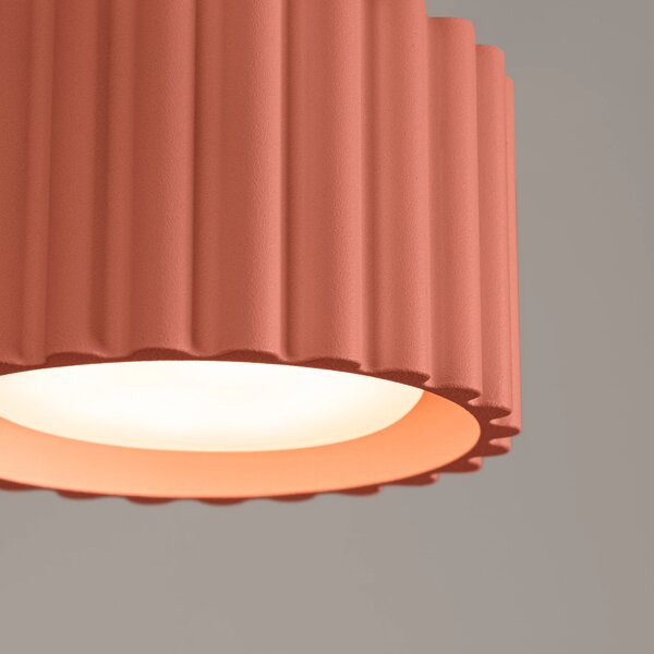 Stropní svítidlo Aura, 1x růžové hliníkové stínítko, (6 cm)