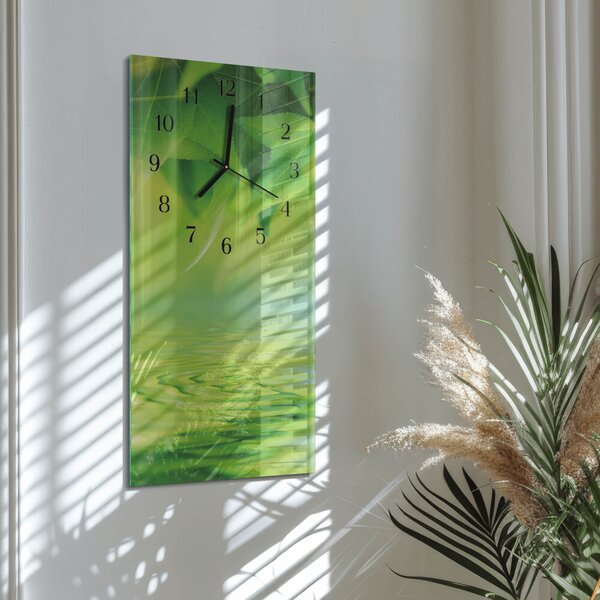 Skleněné hodiny vertikální Listy zsppc-30x60-00170975