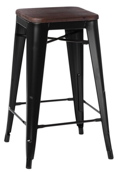 Barová stolička Paris Wood 65cm ořech černá