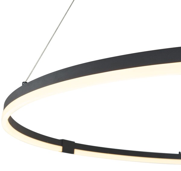 Designové závěsné svítidlo černé 120 cm vč. LED s 3-stupňovým stmíváním - Anello