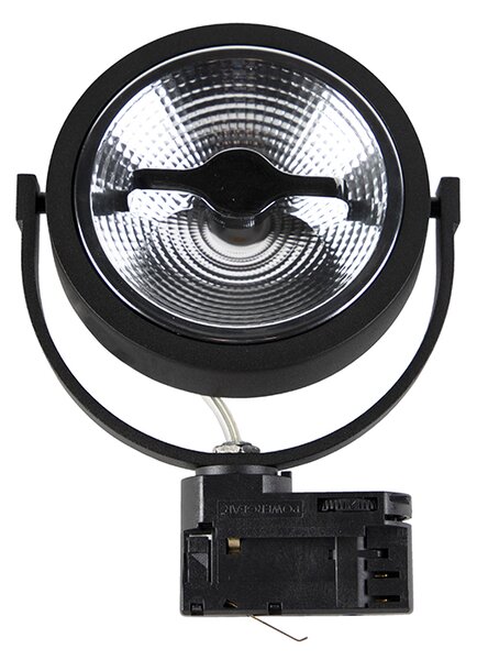LED 3-fázové kolejnicové bodové světlo černé 15W 2700K vč. AR111 - Expert