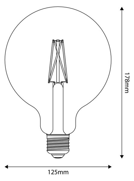 Creative cables LED žárovka E27 CRI95 G125 7,2W 2700K stmívatelná