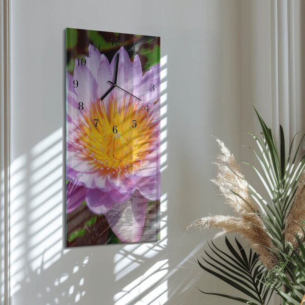 Skleněné hodiny vertikální Lilie zsppc-30x60-00173354