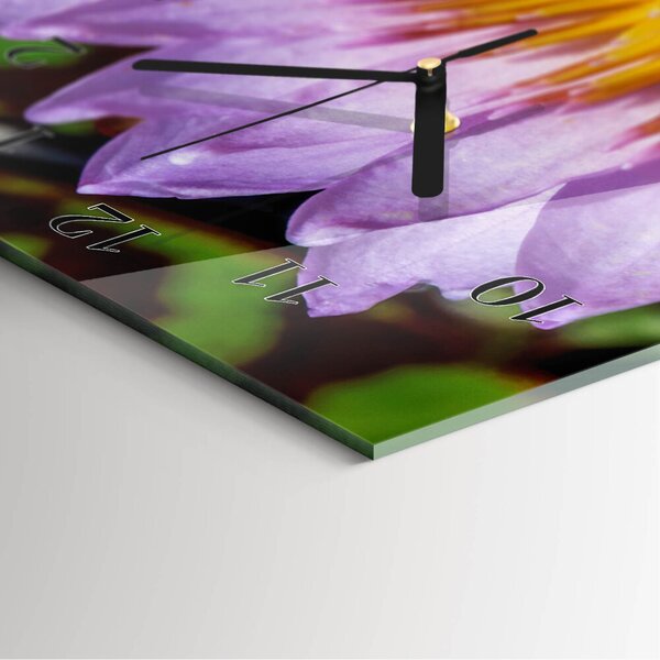 Skleněné hodiny vertikální Lilie zsppc-30x60-00173354