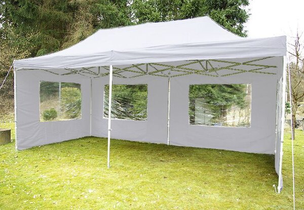 PROFI Zahradní párty stan, nůžkový, bílý, 3 x 6 m