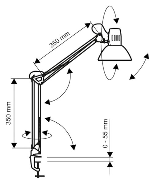Maul LED svítidlo MAULstudy, bílé, ocel, výška 44 cm, E27, Bílá / opál, Pracovna / kancelář, kov, Stolní lampa