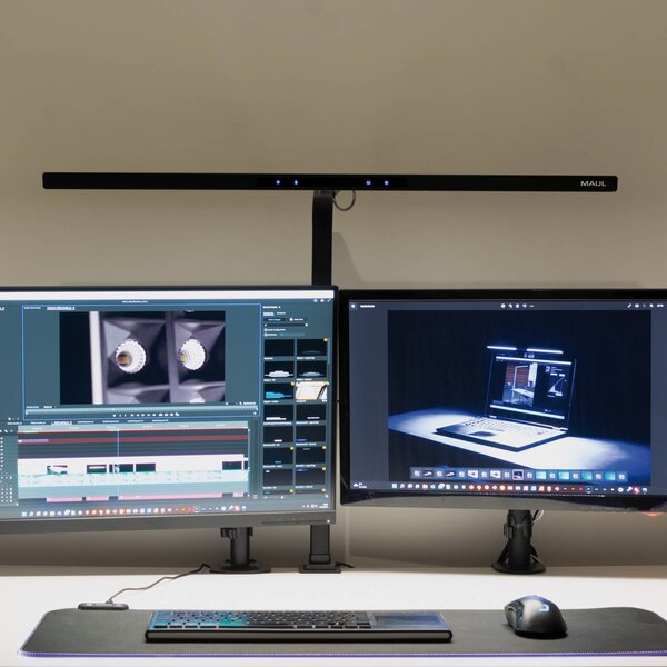 Maul LED monitorovací světlo MAULgate, senzor, stmívatelné, černé, svorkovnice, stmívatelný, Černá, Pracovna / kancelář, kov, Moderní