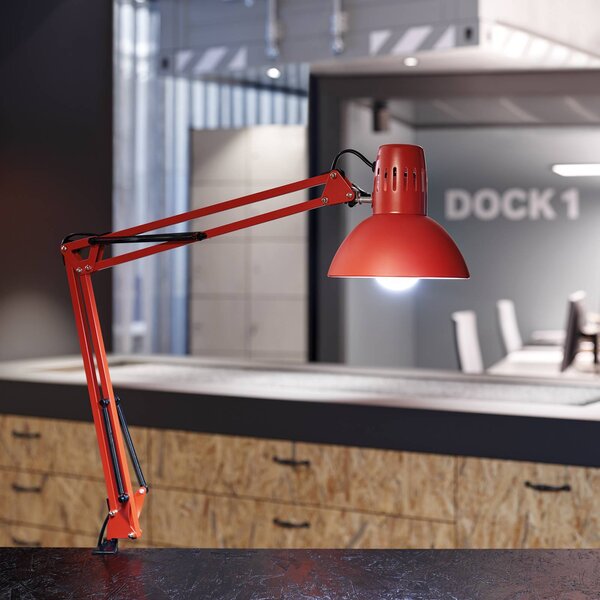 Maul LED svítidlo MAULstudy, červené, ocel, výška 44 cm, E27, Červená, Pracovna / kancelář, kov, Stolní lampa
