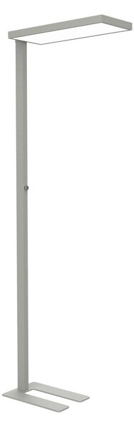 Maul LED stojací lampa do kanceláře MAULjura, stříbrná, hliník, 196,5 cm, stmívatelný, Chrom / stříbro, Pracovna / kancelář, Hliník, Moderní