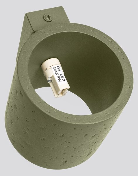 Nástěnné svítidlo Orbis, 1x olivově zelené betonové stínidlo