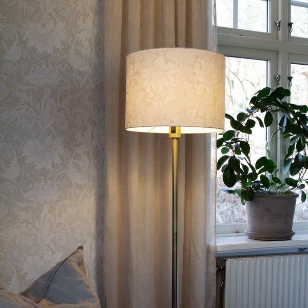 PR Home Stojací lampa Amy, béžová/zlatá, výška 150 cm, textil, E27, Krémová / jantar, Obývací pokoj / jídelna, Textil / tkanina / hedvábí