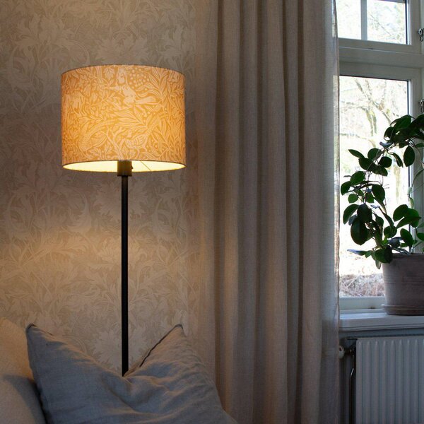 PR Home Stojací lampa Amy, žlutá/černá, výška 150 cm, textil, E27, Žlutá / oranžová, Obývací pokoj / jídelna, Textil / tkanina / hedvábí