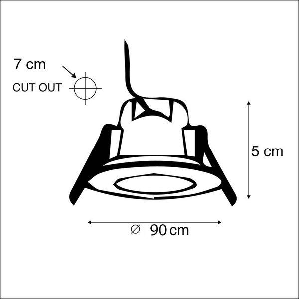Sada 3 zapuštěných bodových svítidel kulatá ocel vč. LED IP65 - Simply