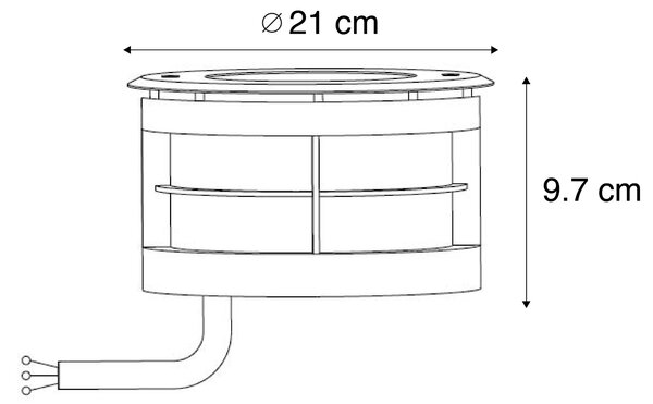 Moderní bodové svítidlo do země ocel včetně LED 20W - Bridge