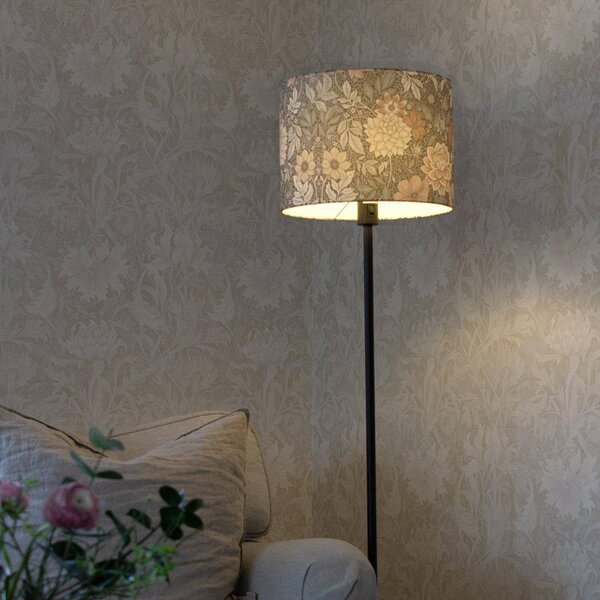 PR Home Stojací lampa Amy, Dahlia zelená/černá, 150 cm, textil, E27, Zelená, Obývací pokoj / jídelna, Textil / tkanina / hedvábí