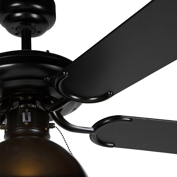 Stropní ventilátor černý s béžovou barvou 130 cm s tahovým spínačem - Mistral Magna