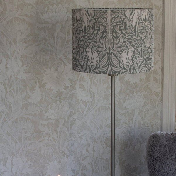 PR Home Stojací lampa Amy, Eldertree zelená/šedá, výška 150 cm, E27, Zelená, Obývací pokoj / jídelna, Textil / tkanina / hedvábí