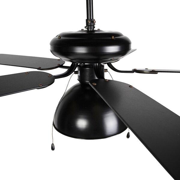 Stropní ventilátor černý s béžovou barvou 130 cm s tahovým spínačem - Mistral Magna