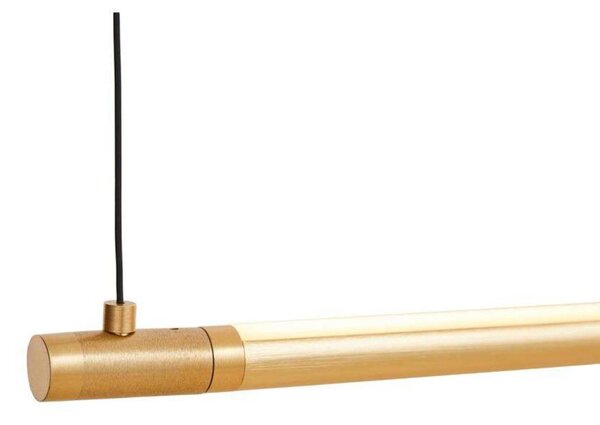 LOOM DESIGN LED závěsné světlo Straw 200, zlatá, hliník, stmívatelný, Mosaz / zlato, Obývací pokoj / jídelna, Hliník, Moderní